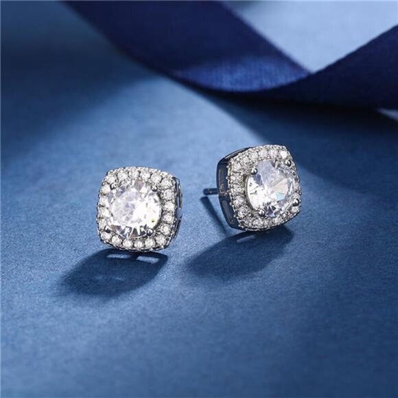 4 Piece Wedding Jewelry Set for Bride Bridesmaid Cubic Zirconia Silver Fashion - Picture 6 of 8